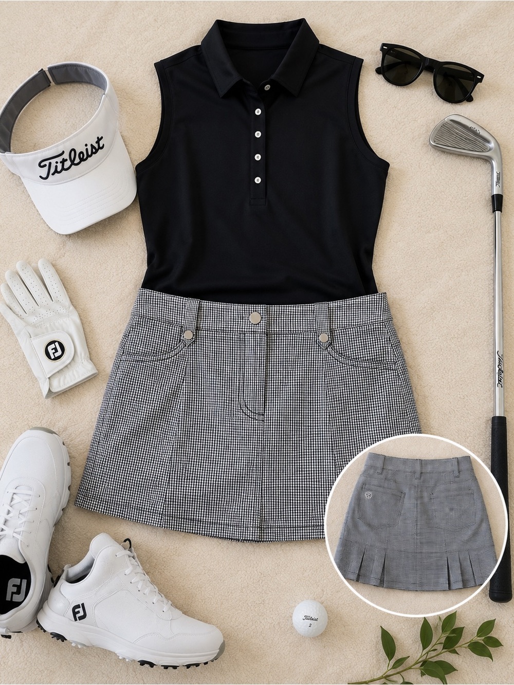 IBKUL Black & Gray Mini Skort